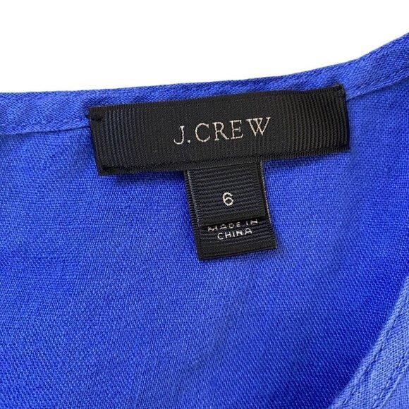 J Crew Linen Embroidered Top Women's Sz 6  Elegant Business Career Office - Picture 5 of 10
